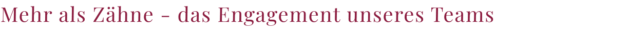 Mehr als Zähne - das Engagement unseres Teams